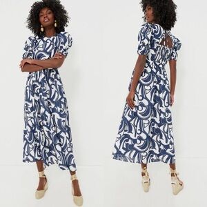 Tuckernuck Navy and White Swirl Maxi Dress